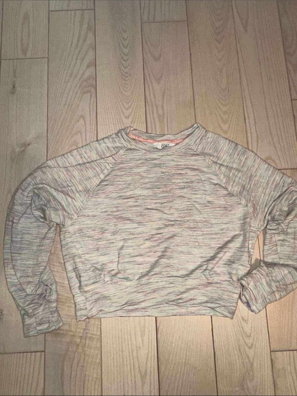 Athleta Girl Pastel Multistripe Crewneck Sweatshirt